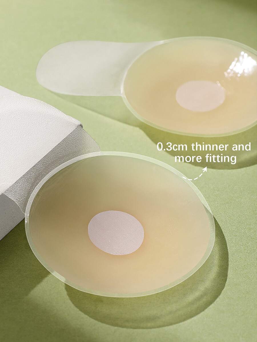 2pcs/set, silicone invisible bra lift, skin color. Suitable for wedding, backless tops, with anti-drooping, push-up, anti-exposure and anti-bump functions