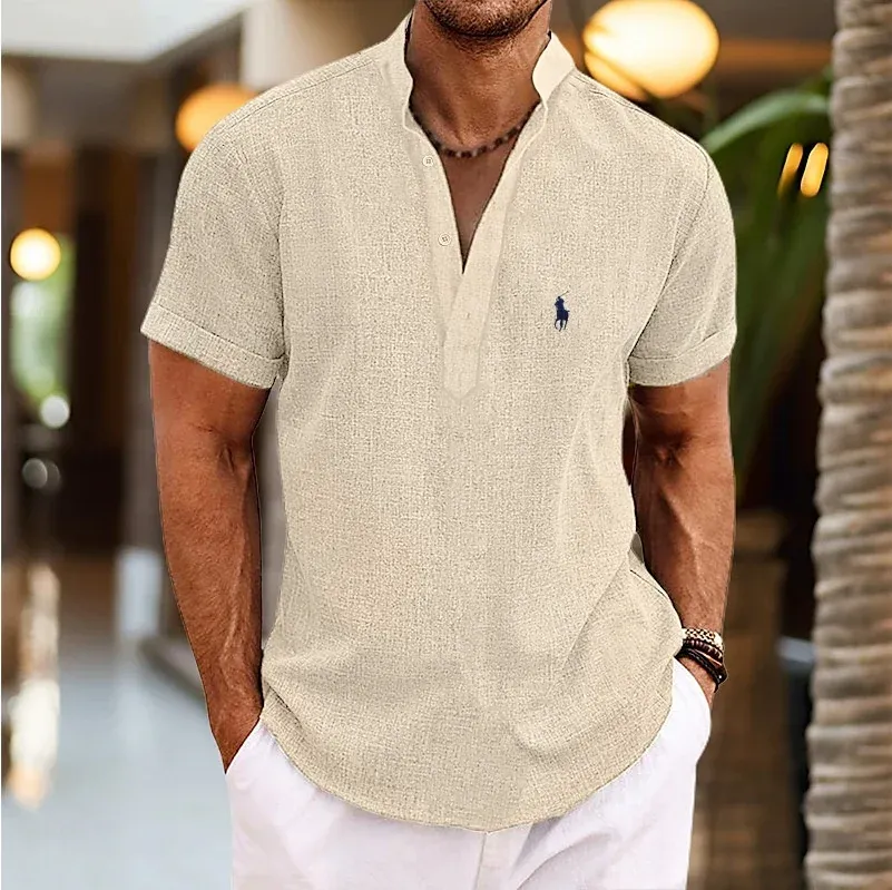 2024 Hot Sale Stand Collar Short Sleeve Shirt