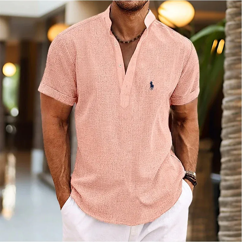 2024 Hot Sale Stand Collar Short Sleeve Shirt
