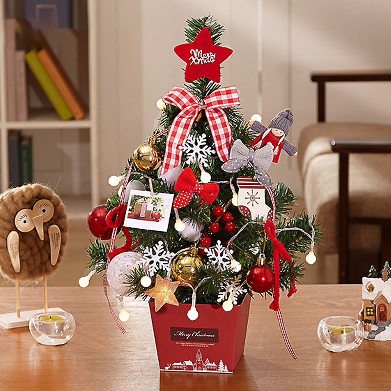 Flocked Pink Mini Christmas Tree Set (Free Shipping for Two Pieces)