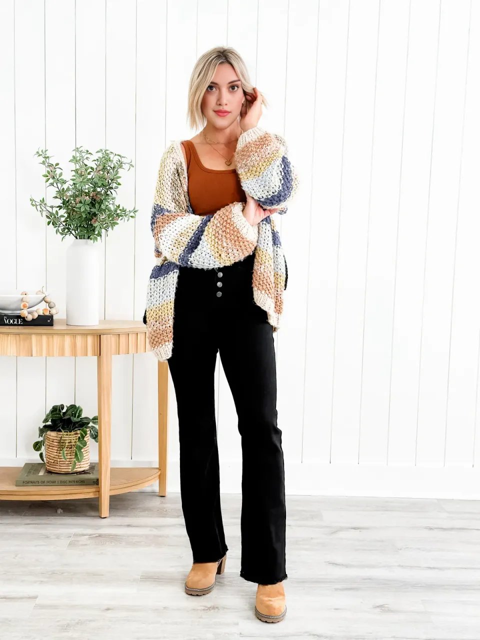 Mid Rise Button Fly Bootcut Jeans (Buy 2 Free Shipping)