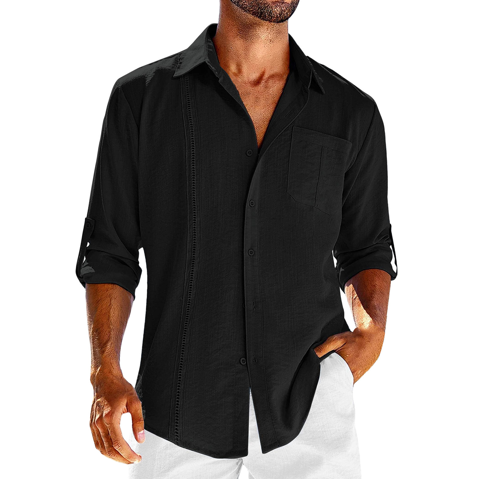 🔥Summer new 60% OFF🔥 Men's cotton linen lace short sleeve shirt