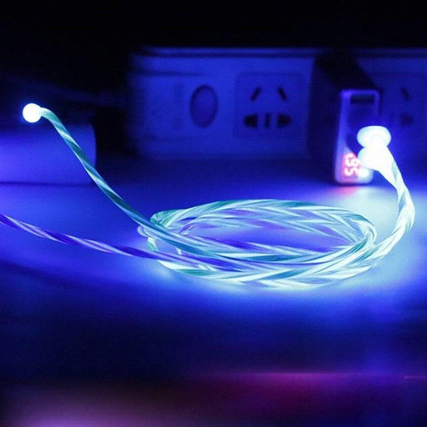 360 degree blind suction magnetic streamer charging cable(Equipped with three heads, suitable for Android and Apple)