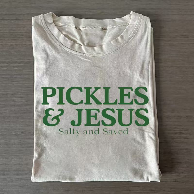 Tokyover Pickles And Jesus Salty And Saved Washed Unisex T-shirt