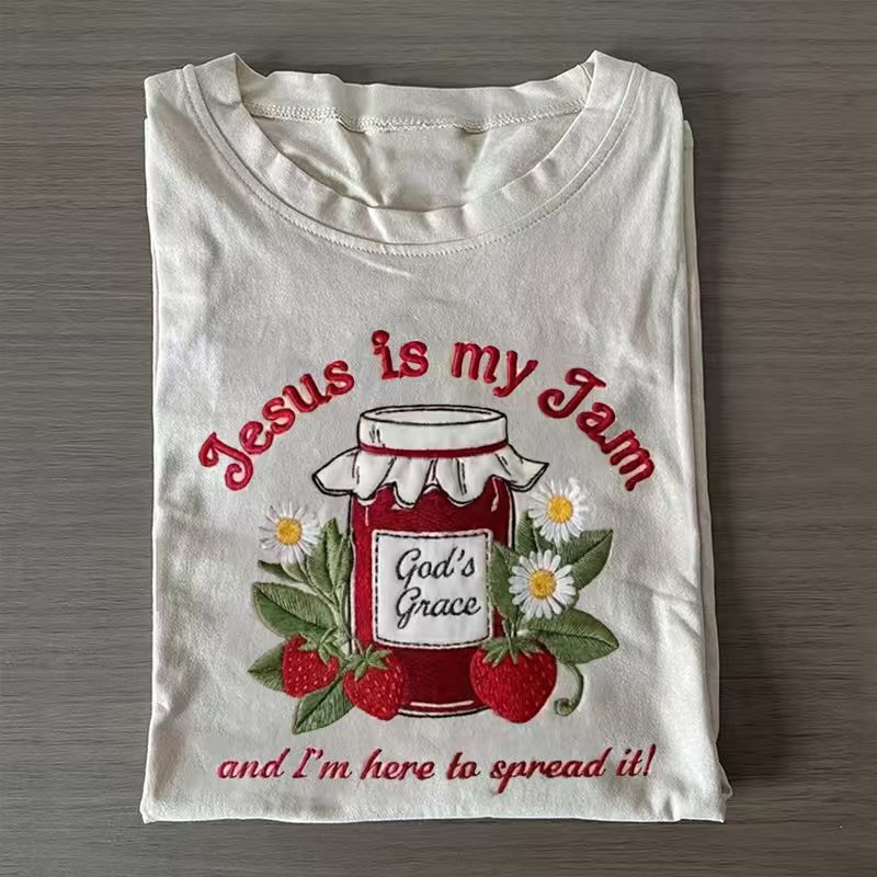 Jesus Is My Jam Embroidered T-shirt
