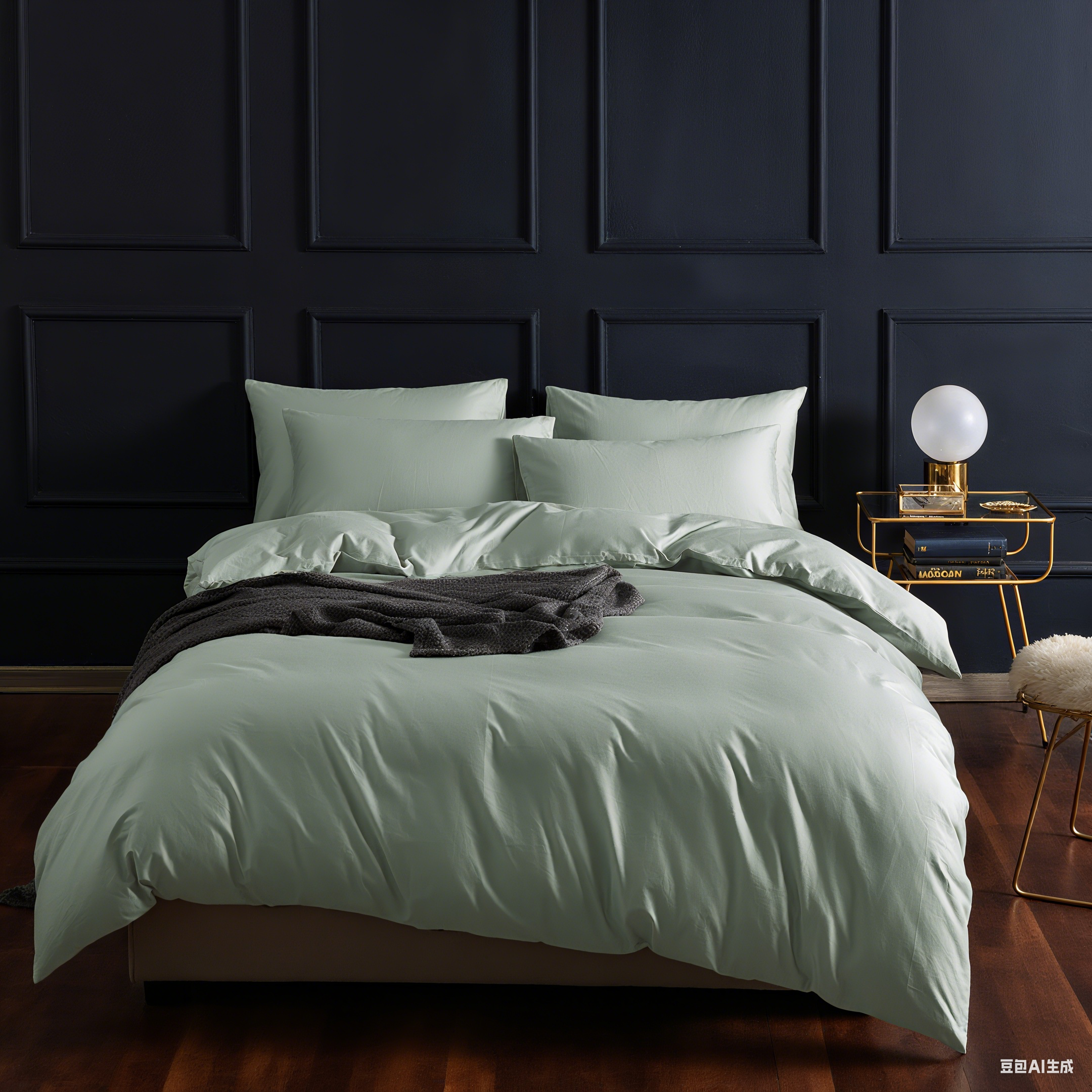 Dutigo Light Green Silken Long-Staple Bedding