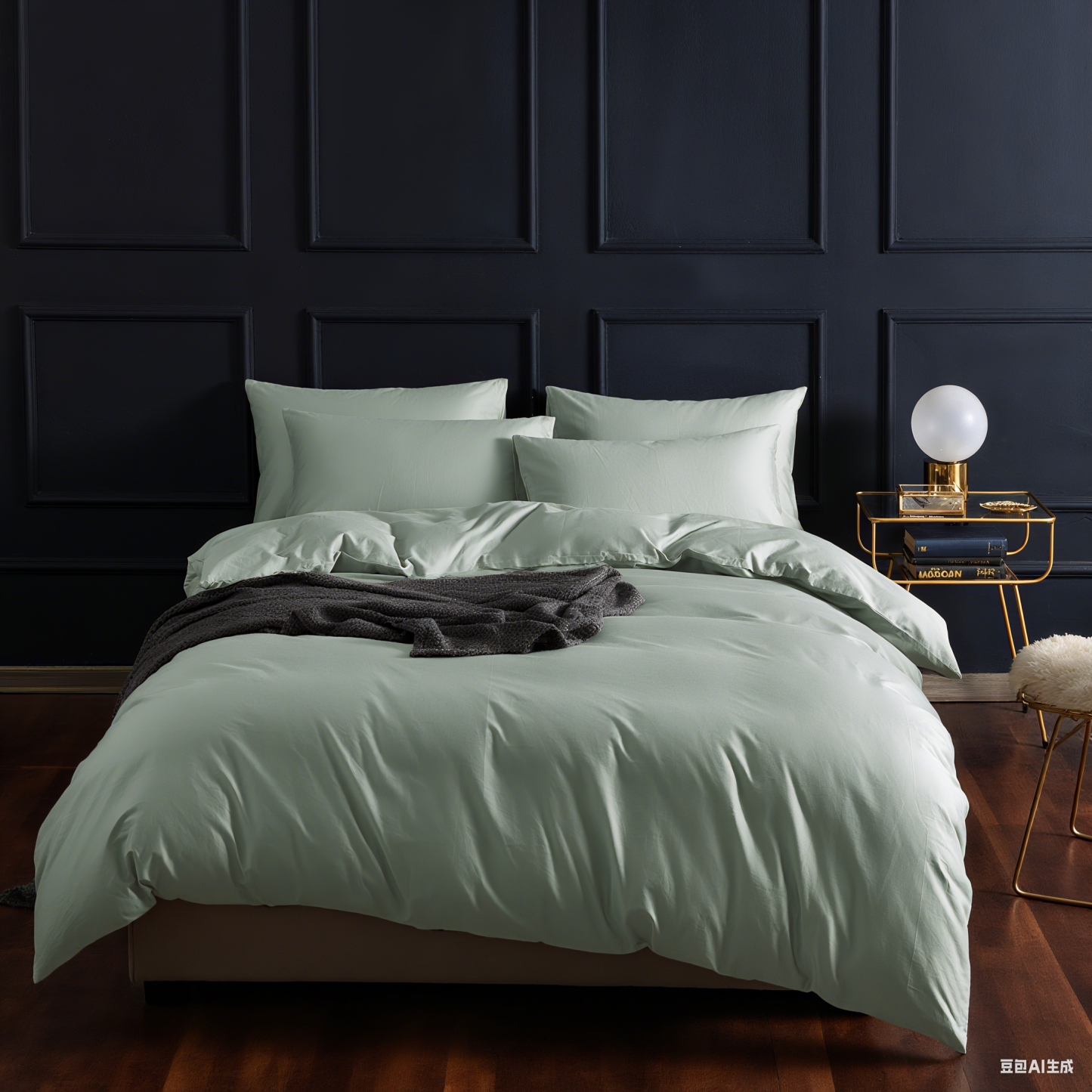 Dutigo Light Green Silken Long-Staple Bedding