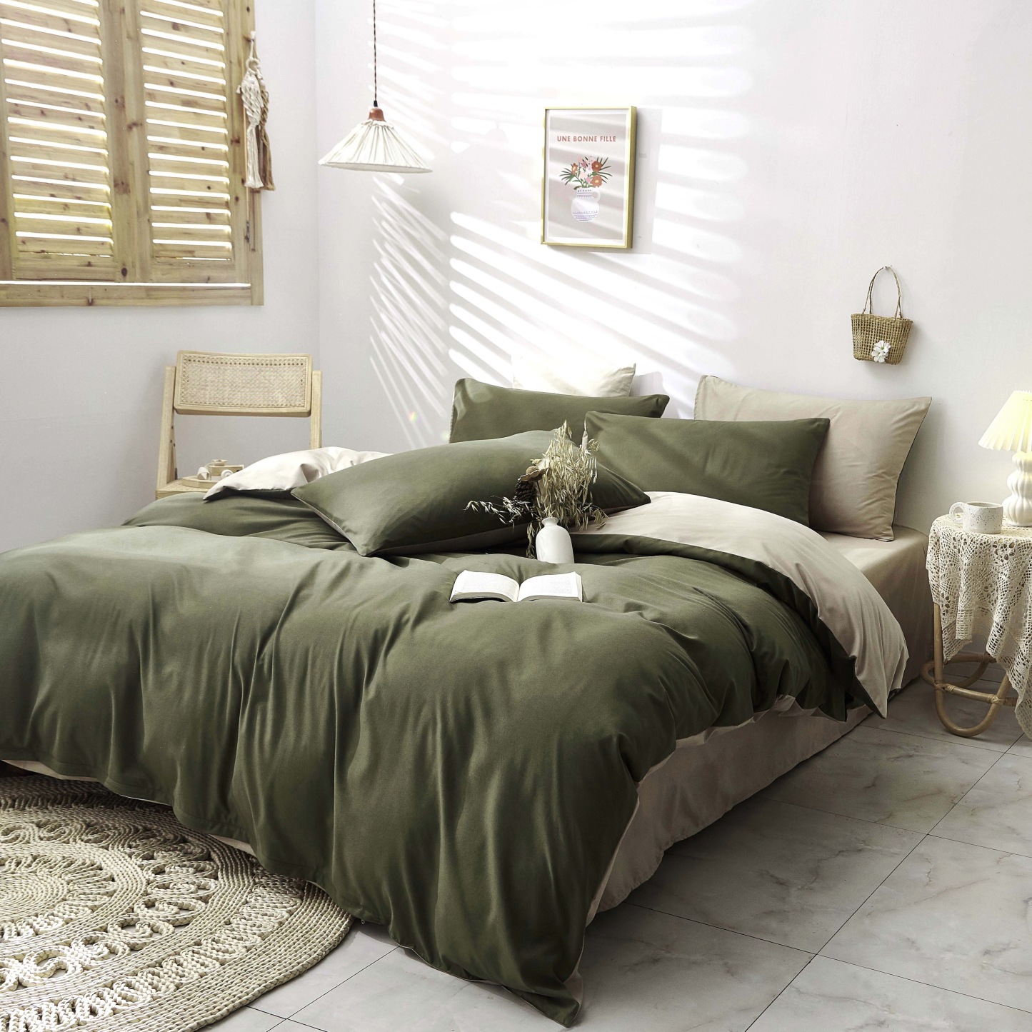 Dutigo Crimson and Navy Brushed Bedding Set