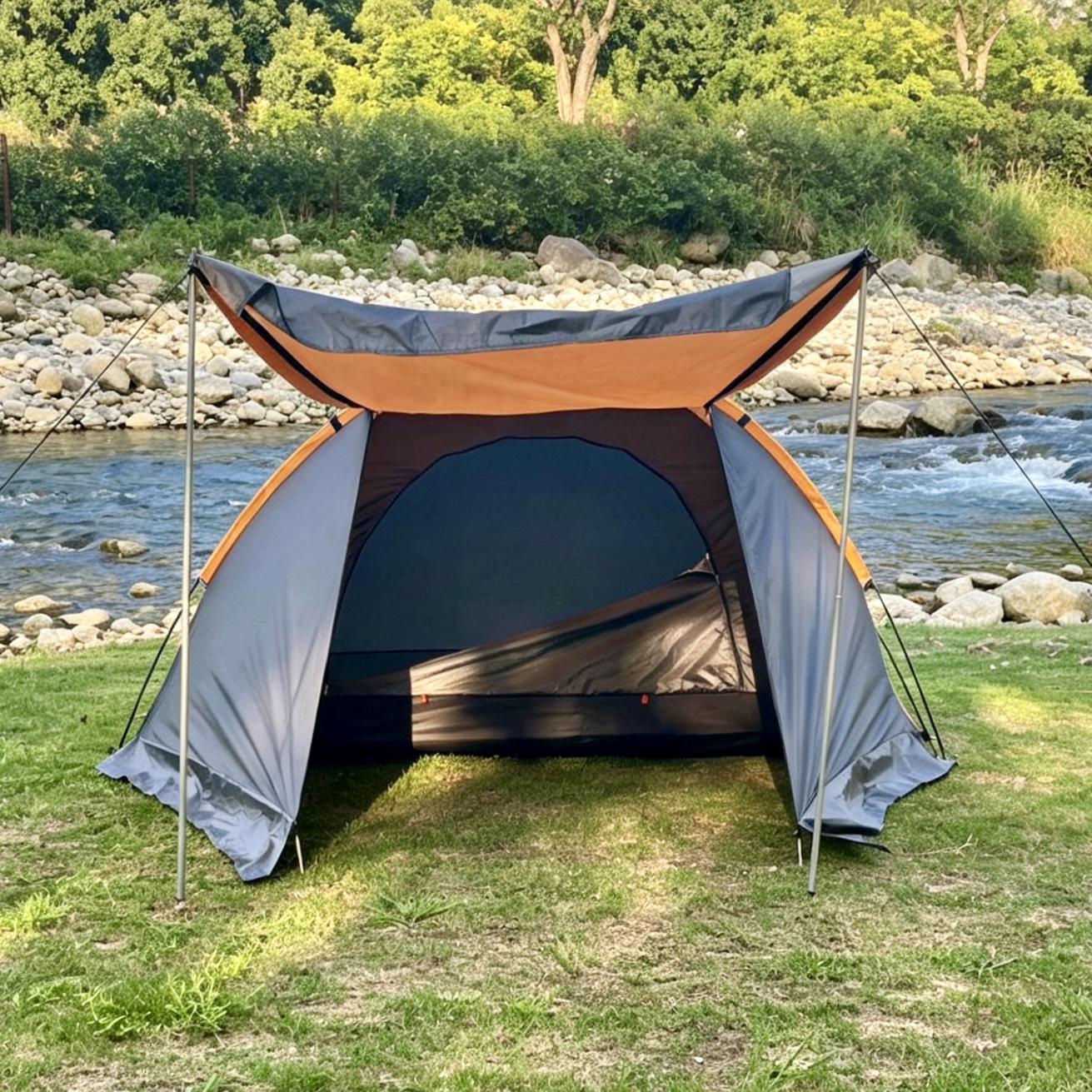 Dutigo Extended Dome Tent 4-5 Person Double Layer Fiberglass Poles Waterproof 2000-3000mm for Hiking