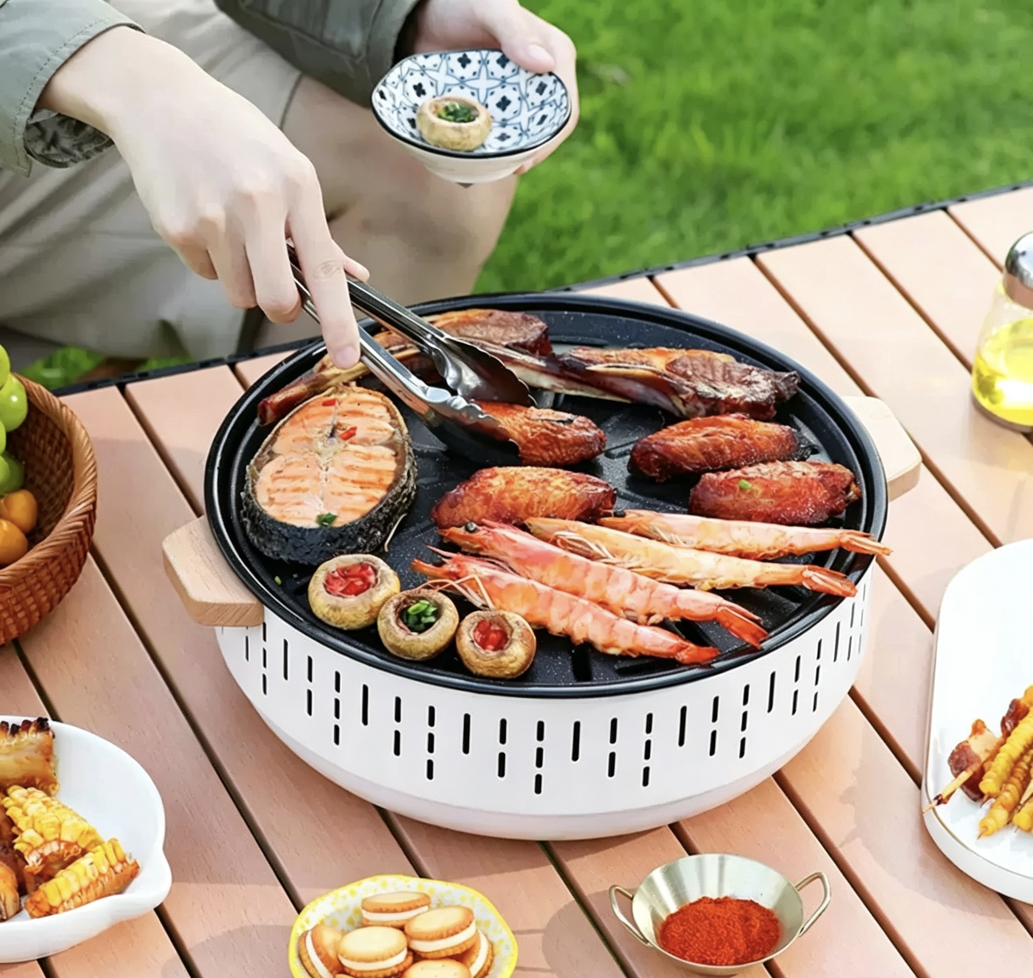 Dutigo Smokeless Portable Folding Grill 4-in-1 Camping Fire Pit BBQ Table Heater