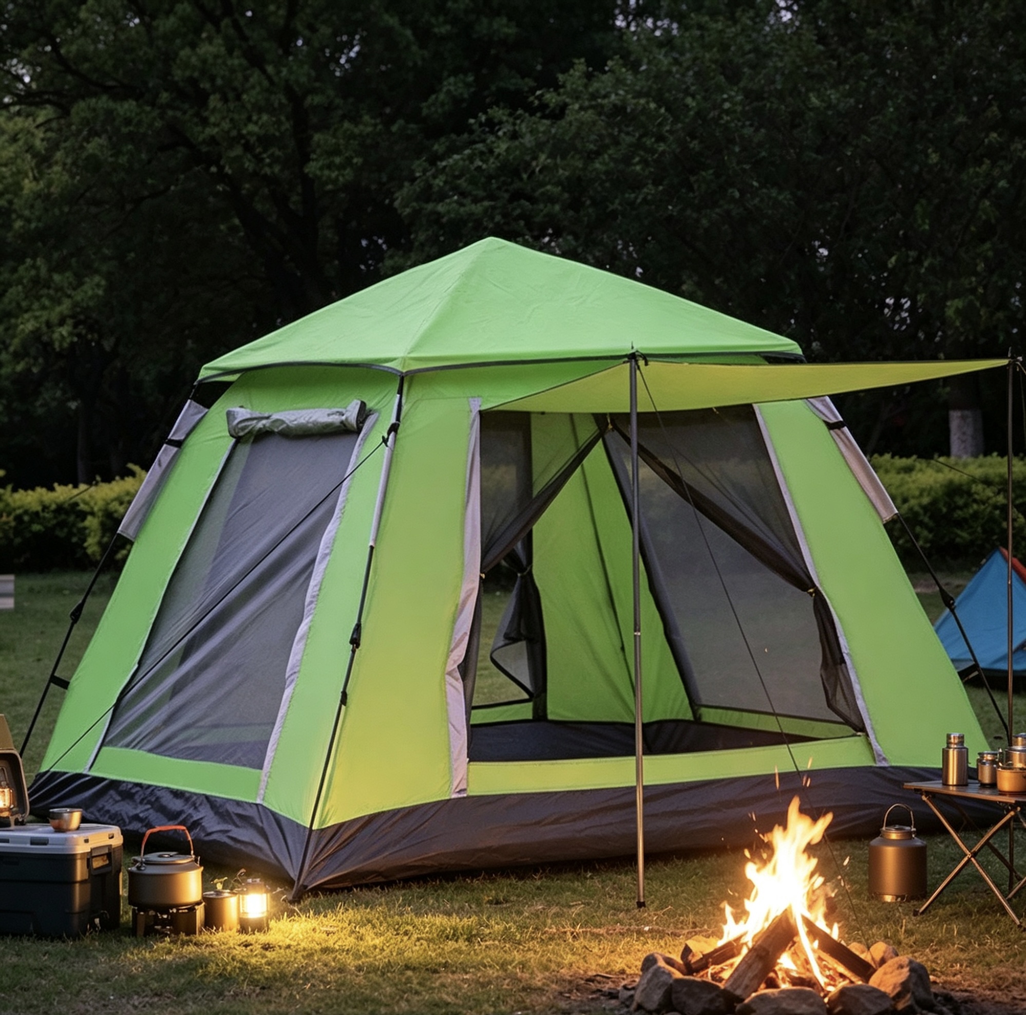 Dutigo Instant Pop Up Camping Tent 3-4 Person 210D Oxford Bottom Waterproof UV Resistant