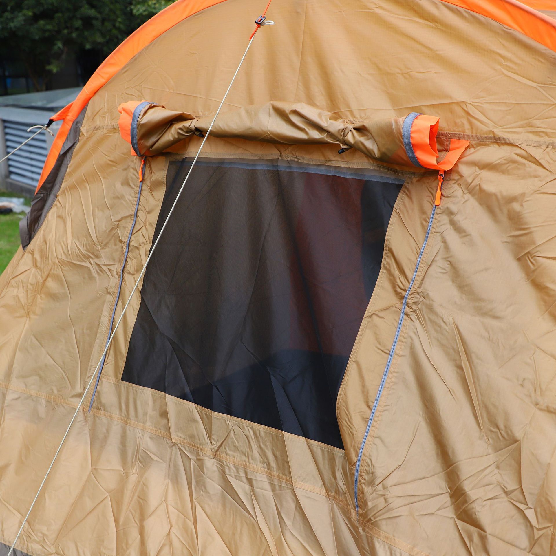 Dutigo Thickened Big Capacity Tunnel Tent 4-6 Person 1 Bedroom 1 Living Room Fiberglass Poles -dutigo