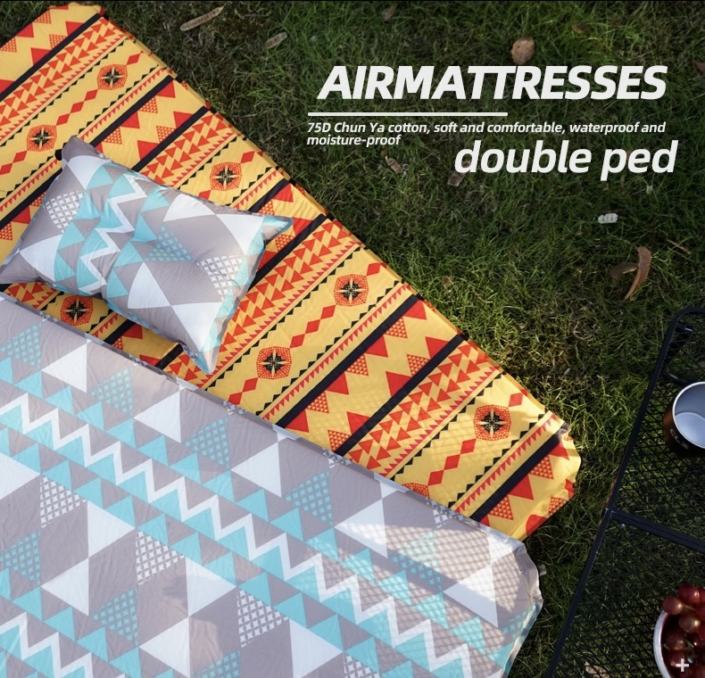 Dutigo Self Inflating Sleeping Pad 2 Person Dual Valve Thickened Camping Mat 72" x 50" for Family Outdoor-dutigo