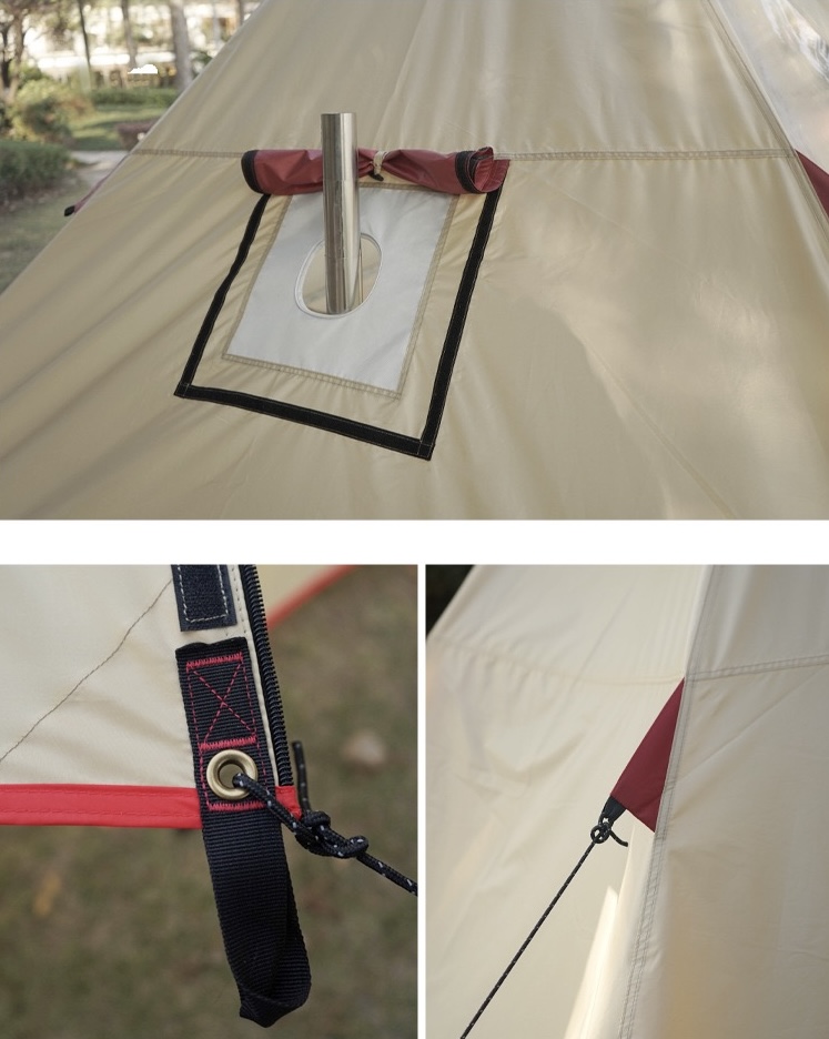 Dutigo Basecamp Tent with Stove Jack 2-6 Person Large Awning Waterproof 210D Oxford