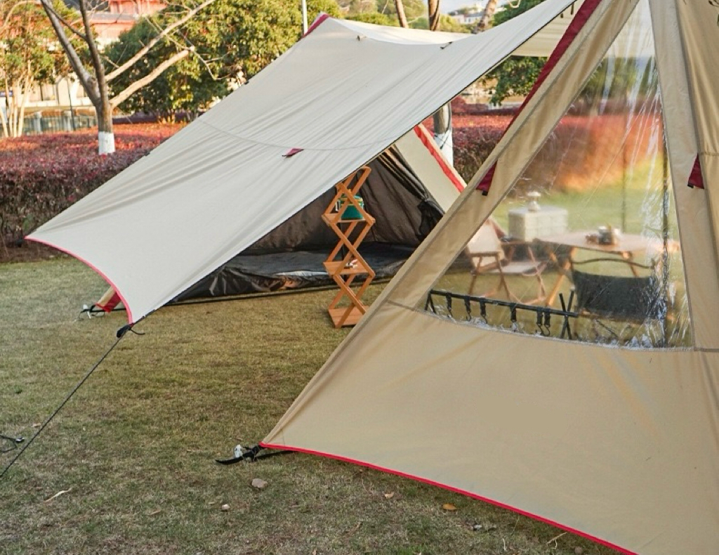 Dutigo Basecamp Tent with Stove Jack 2-6 Person Large Awning Waterproof 210D Oxford