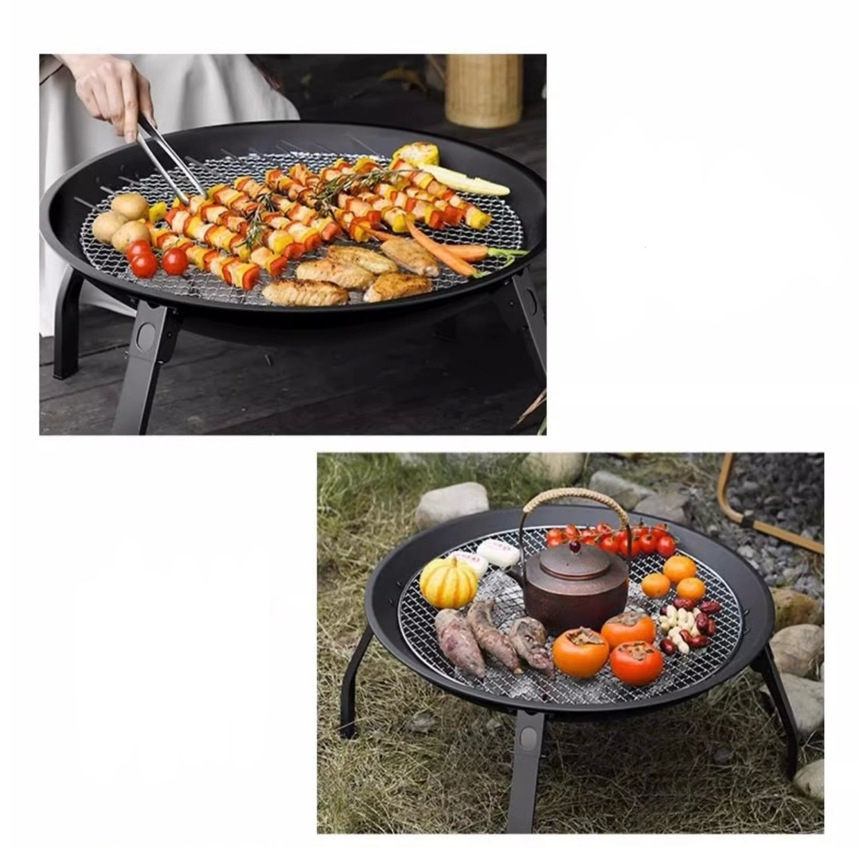Dutigo Portable Smokeless Folding Grill 4-in-1 Camping Fire Pit BBQ Table Heater