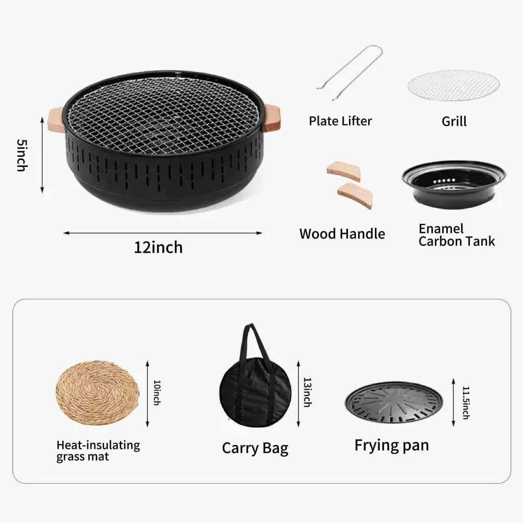 Dutigo Smokeless Portable Folding Grill 4-in-1 Camping Fire Pit BBQ Table Heater