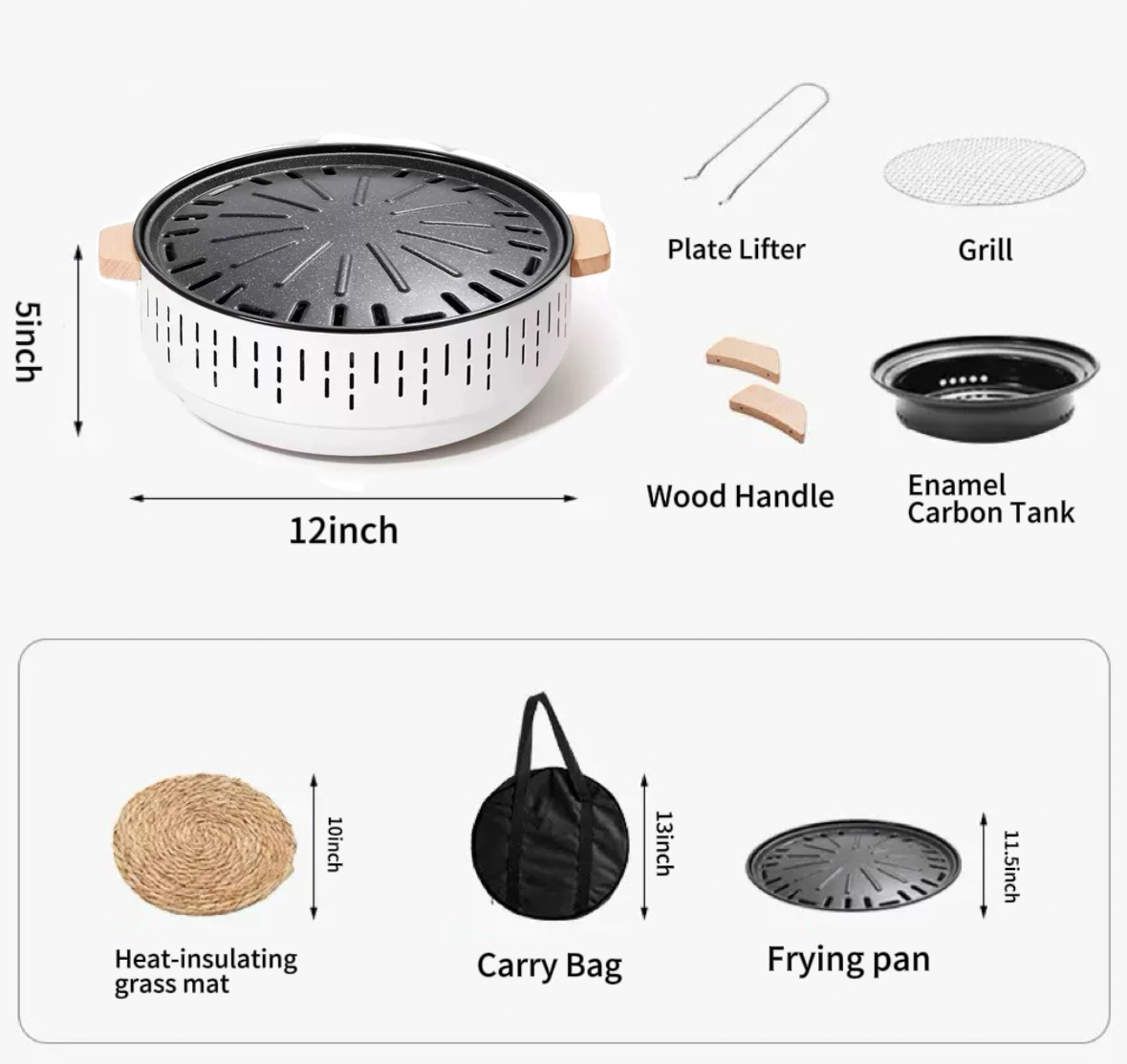 Dutigo Smokeless Portable Folding Grill 4-in-1 Camping Fire Pit BBQ Table Heater