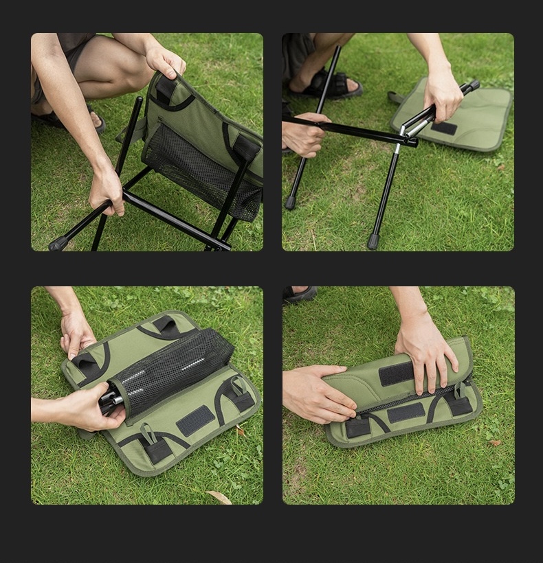 Dutigo Ultralight Aluminum Camping Stool Portable Folding Chair with Mesh Bag