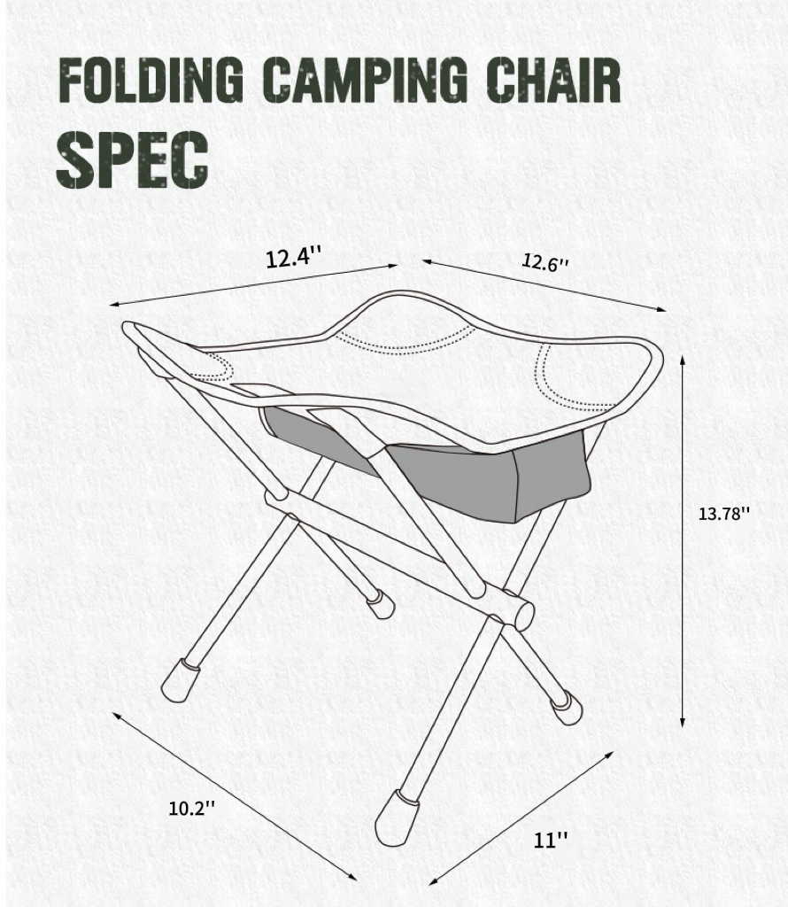 Dutigo Ultralight Aluminum Camping Stool Portable Folding Chair with Mesh Bag