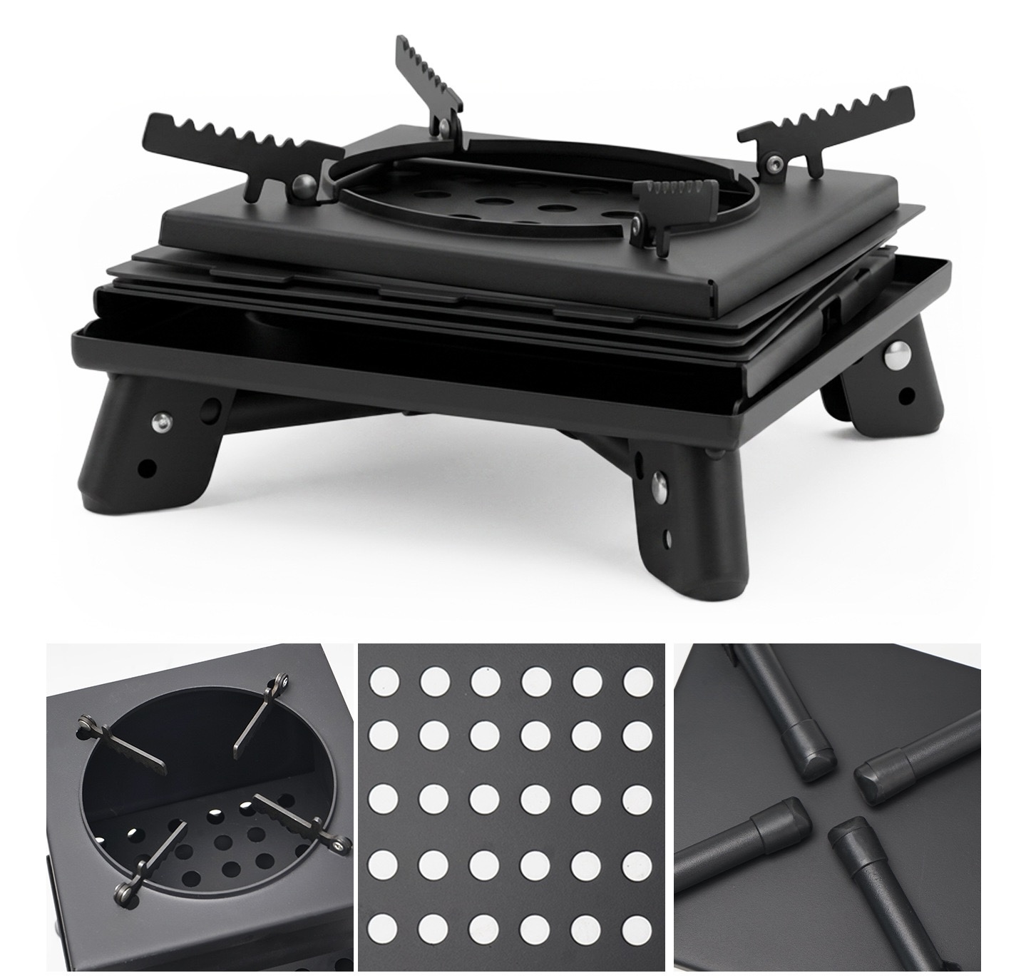 Dutigo Foldable Smokeless Wood Stove Camping Portable with Glove & Bag