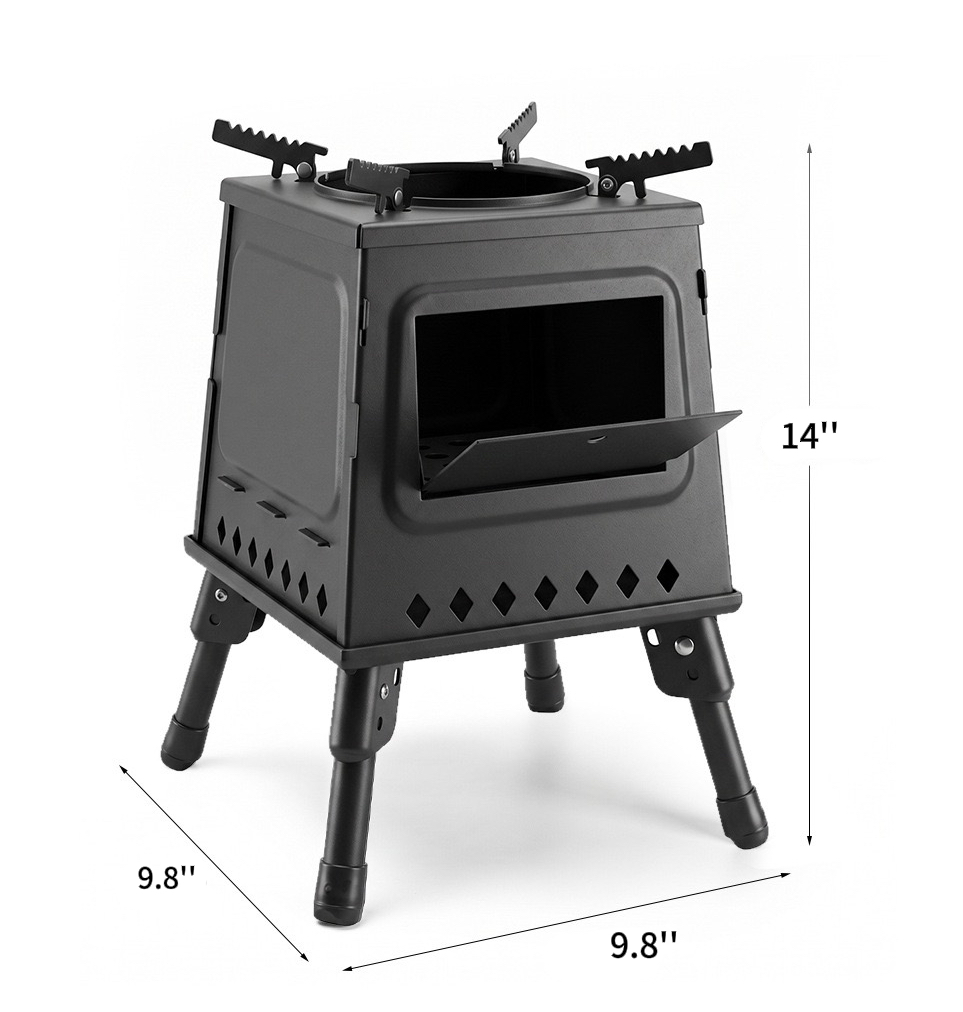 Dutigo Foldable Smokeless Wood Stove Camping Portable with Glove & Bag