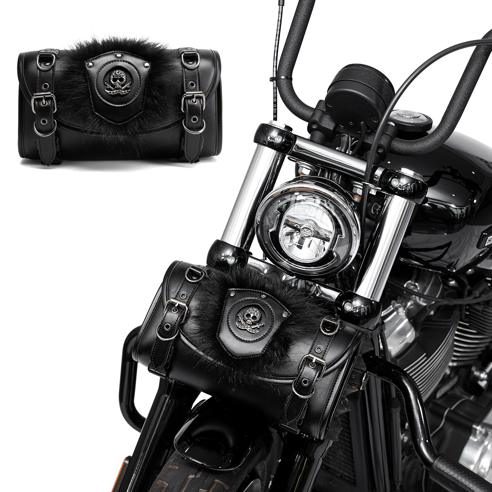 GoMotour Motorcycle Handlebar Bag Punk Style