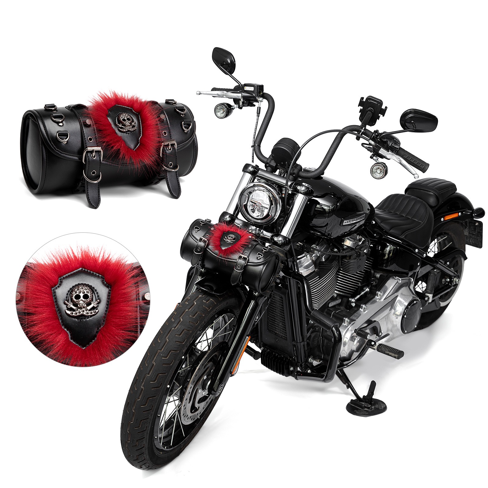 GoMotour Motorcycle Handlebar Bag Punk Style