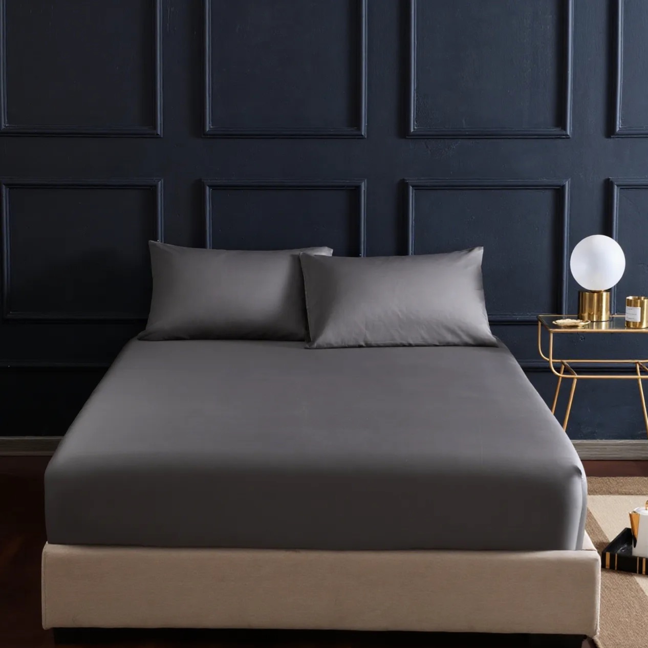 Dutigo Dark Gray Silken Long-Staple Bedding