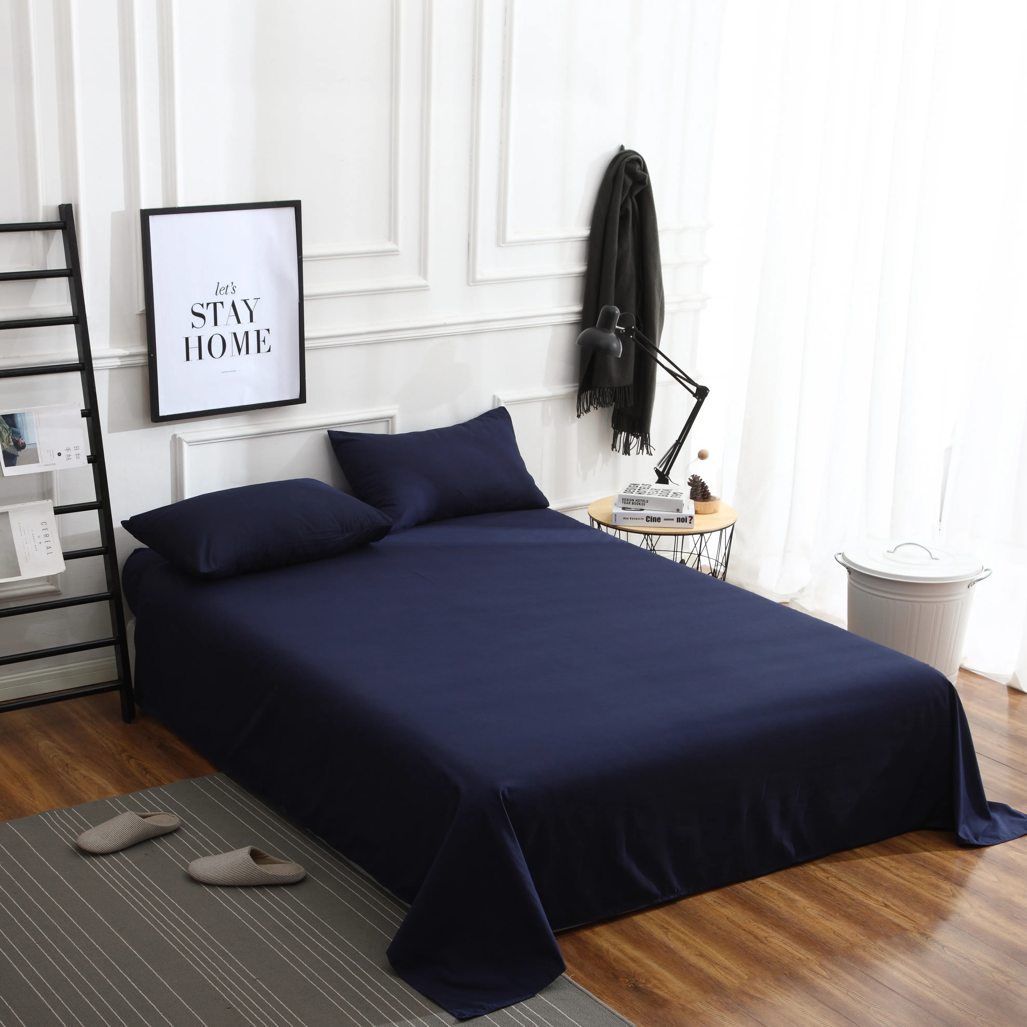 Dutigo Navy Blue Brushed Bedding Set