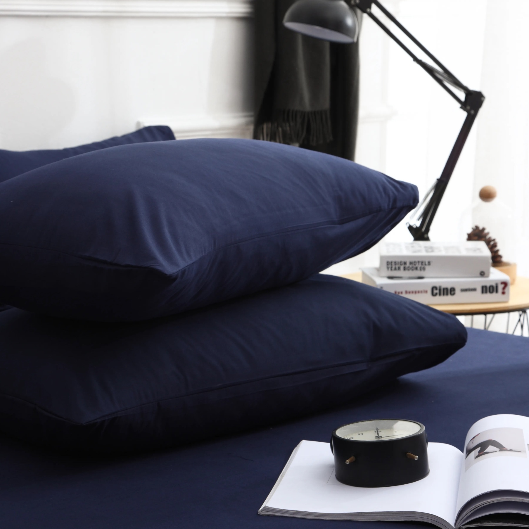 Dutigo Navy Blue Brushed Bedding Set