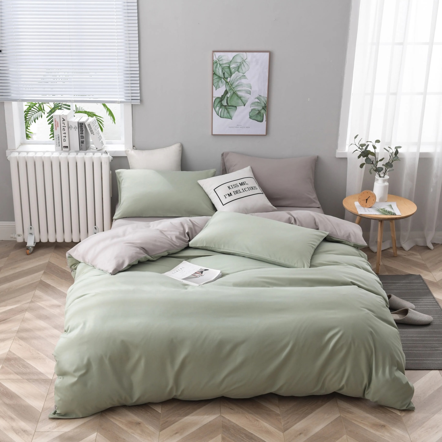 Dutigo Navy Blue Brushed Bedding Set