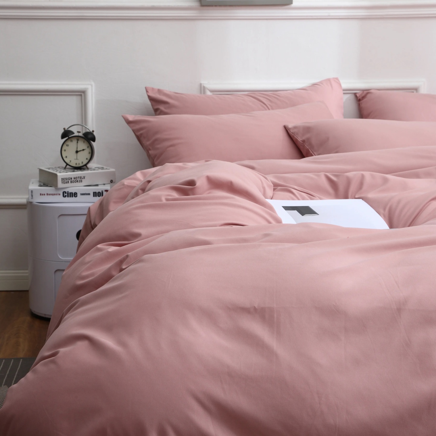 Dutigo Pink and Brown Brushed Bedding Set