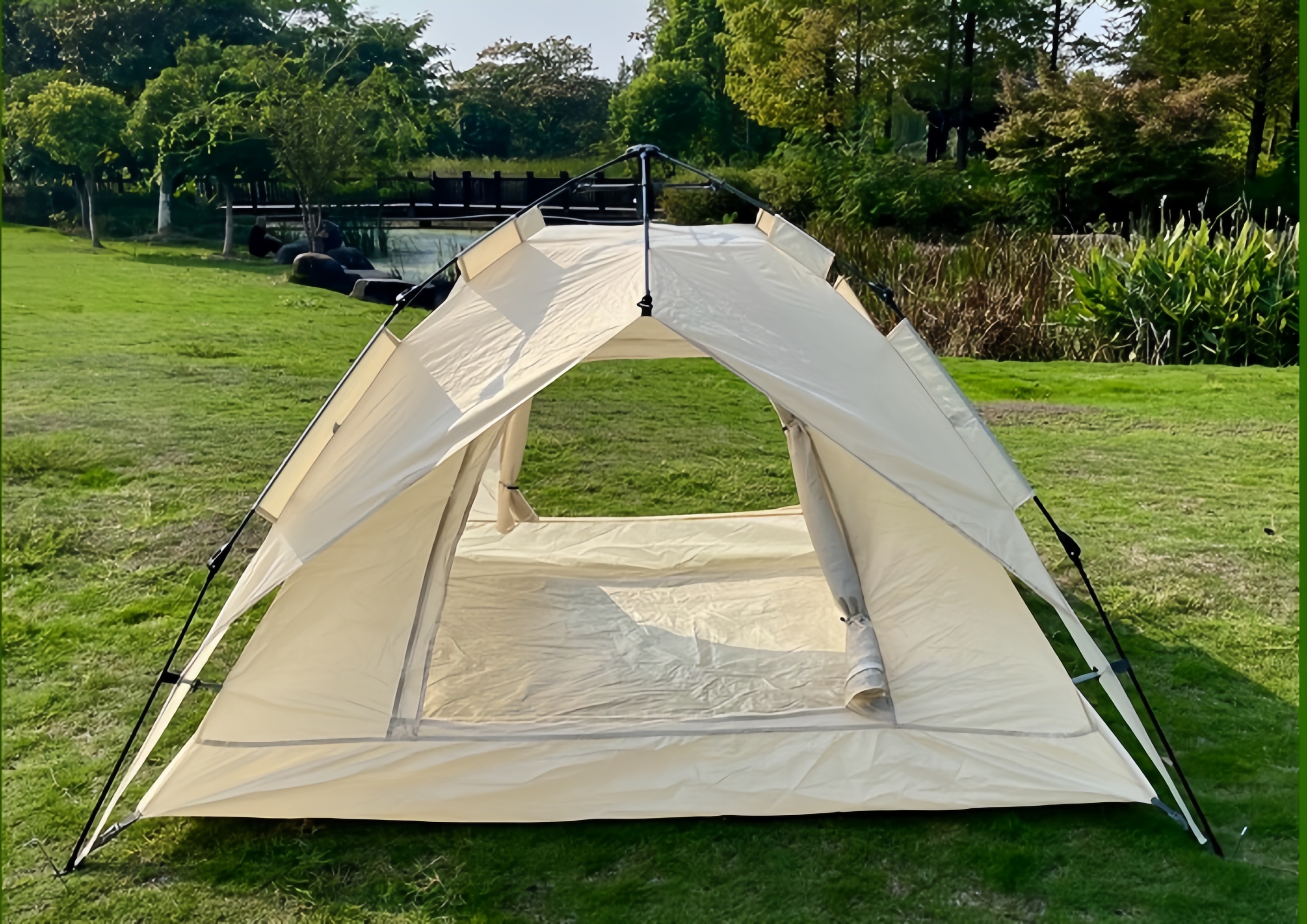 Dutigo Instant Pop Up Tent 3-4 Person 190T Polyester Waterproof 2000-3000mm 1-Lift Setup
