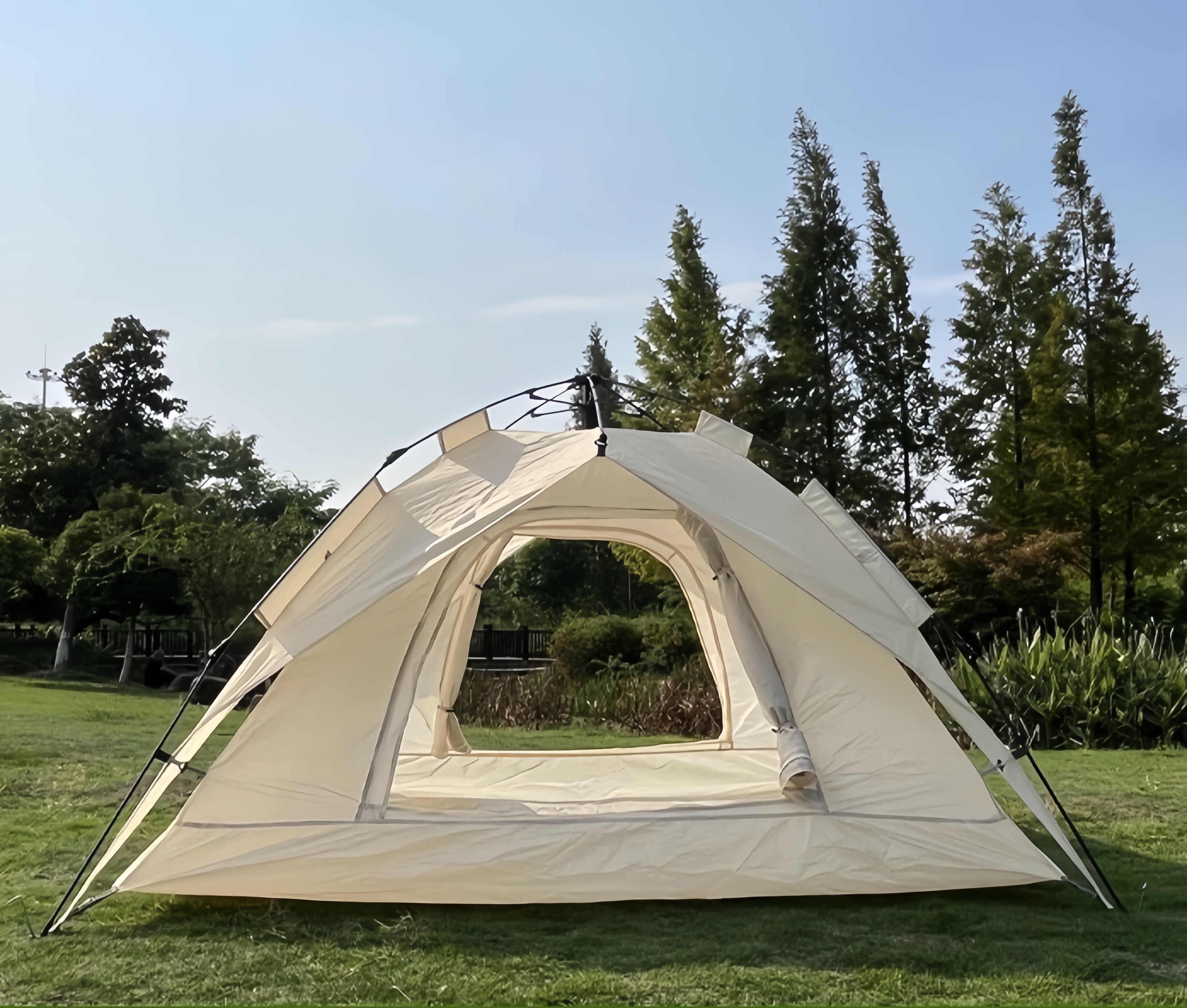 Dutigo Instant Pop Up Tent 3-4 Person 190T Polyester Waterproof 2000-3000mm 1-Lift Setup