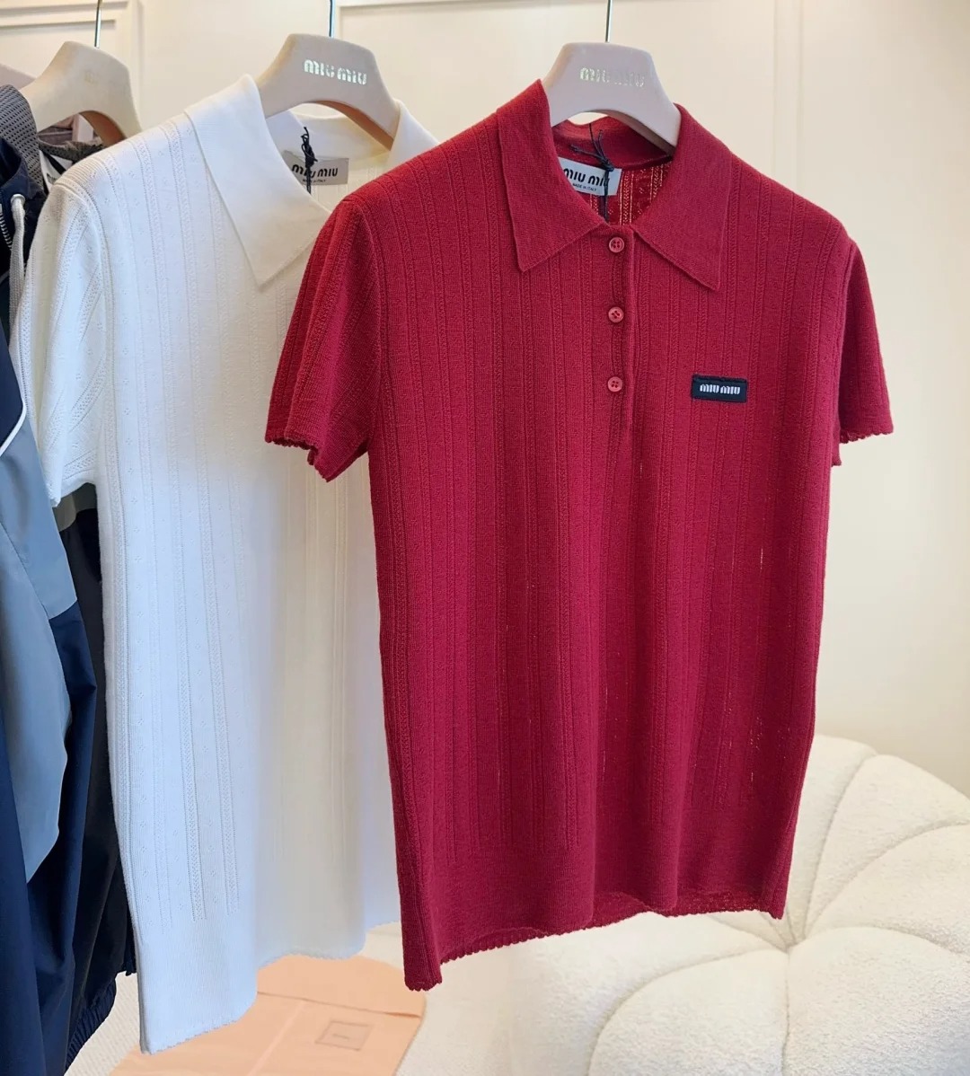 MIU25SS polo short-sleeve knit shirt