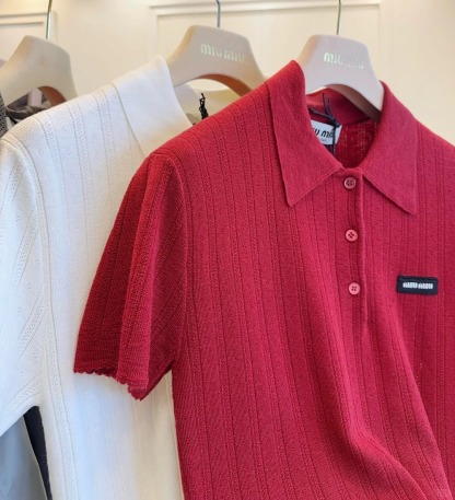 MIU25SS polo short-sleeve knit shirt