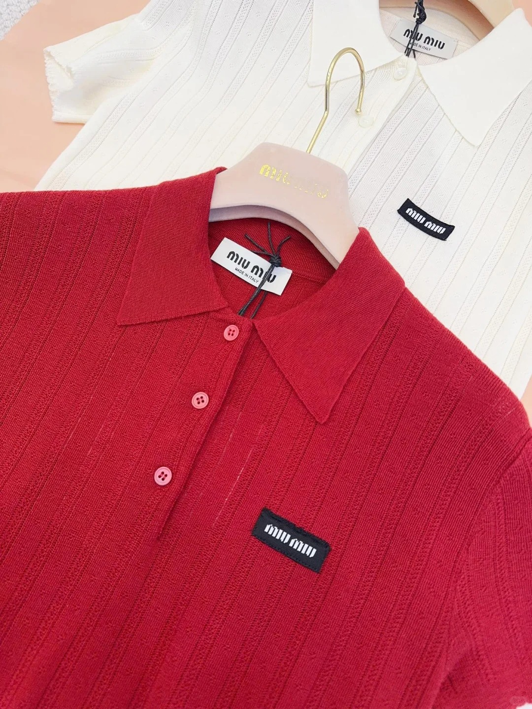 MIU25SS polo short-sleeve knit shirt