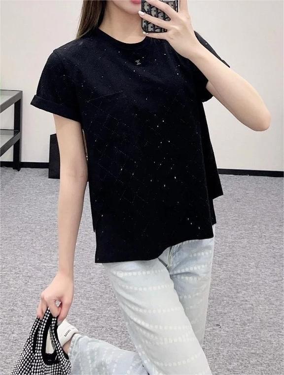 CHANE25SS Heavy Diamante Backless T-Shirt