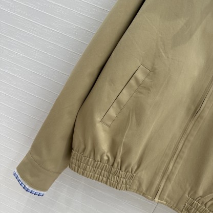 MIU new blue plaid collar curry jacket coat