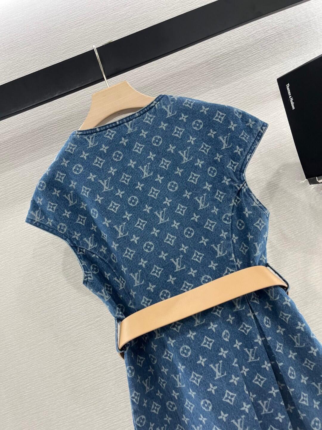 1V Jacquard Denim Dress