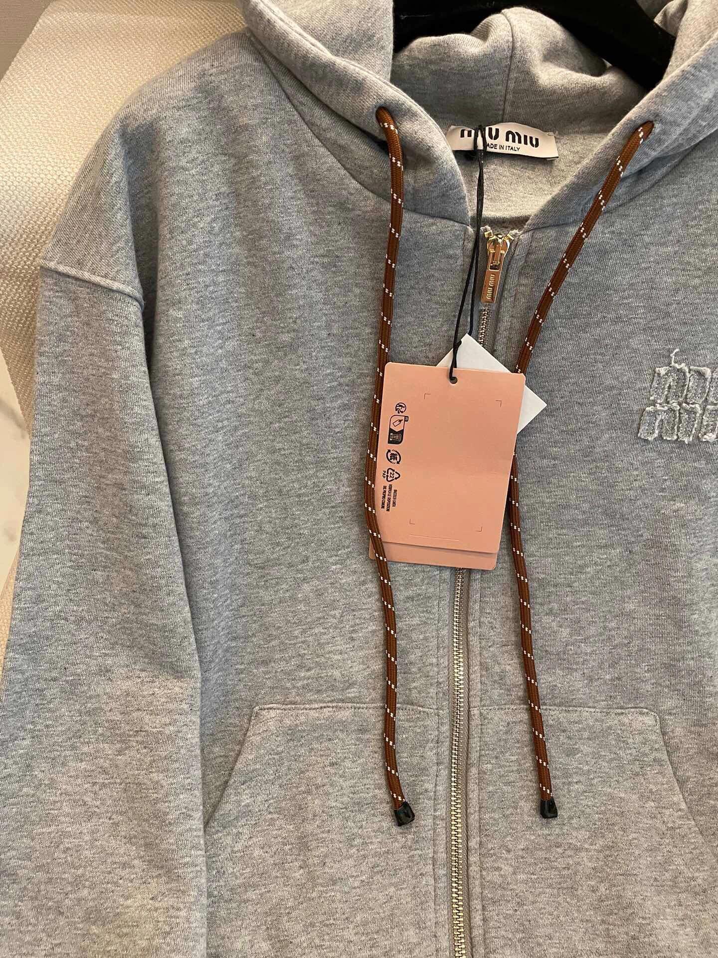 Miu Gray Sweatshirt Jacket