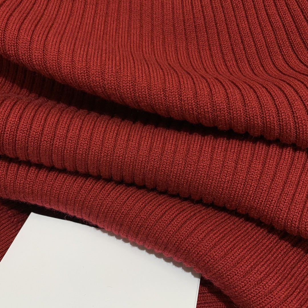 Miu Embroidered Letter Clash Color Knit Long Sleeve