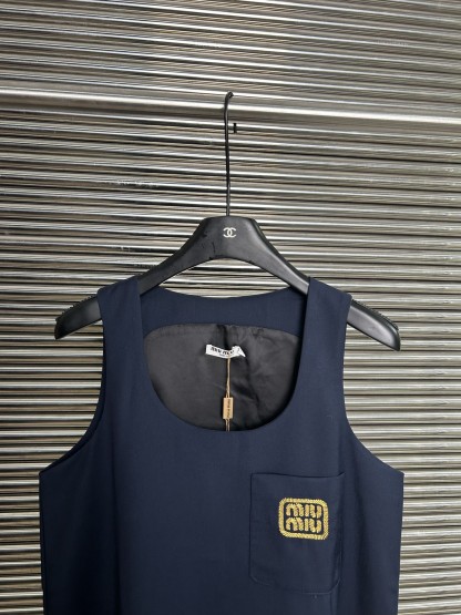 Miu Gold Label Embroidered Work Dress