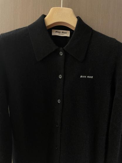 Miu polo knit cardigan