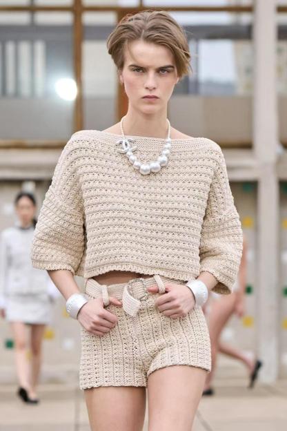 CHNEL Crochet Skeleton Shorts