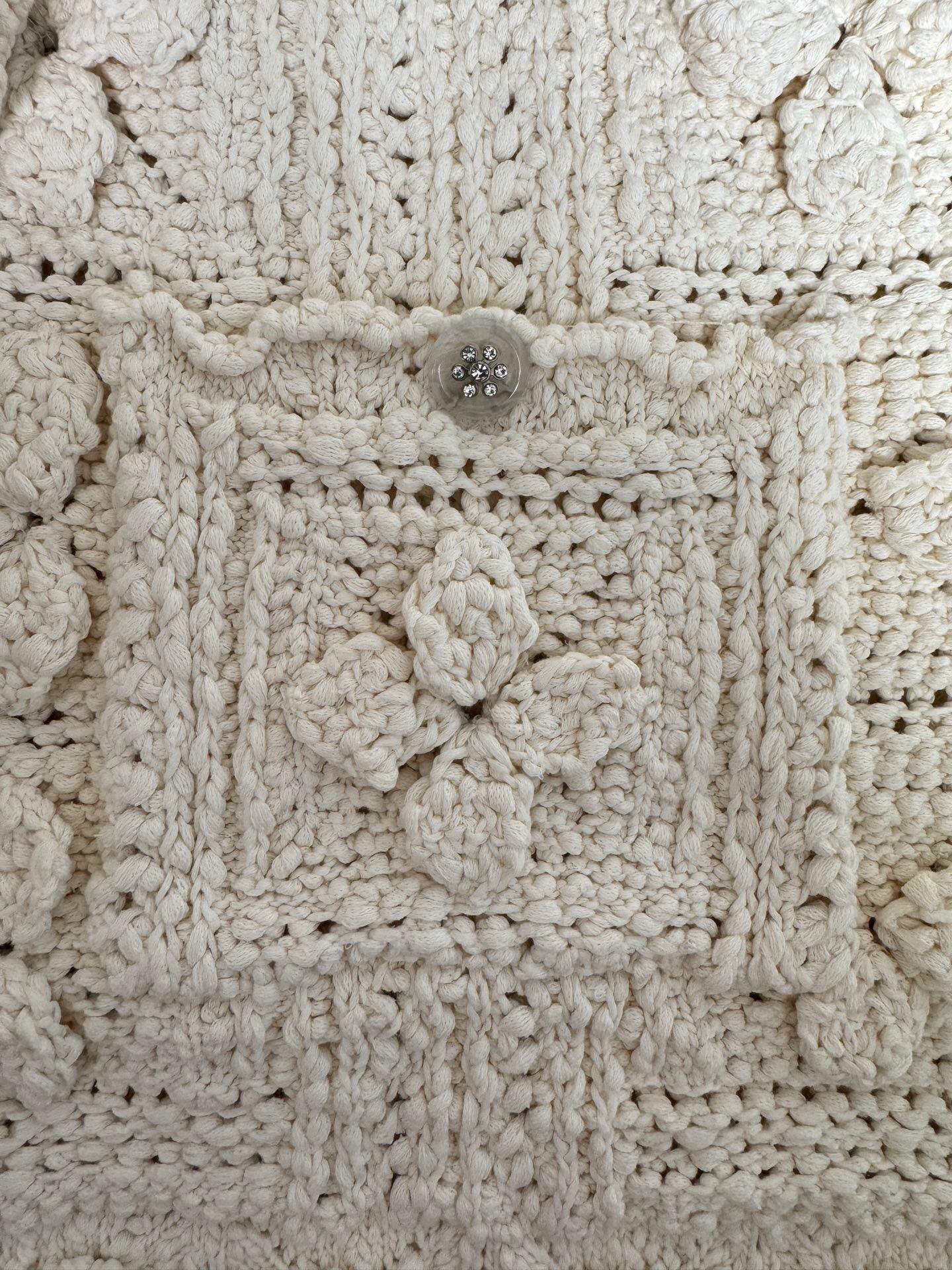 CHNEL Embossed Cropped Cardigan Sweater