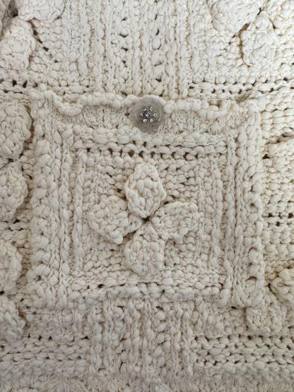 CHNEL Embossed Cropped Cardigan Sweater