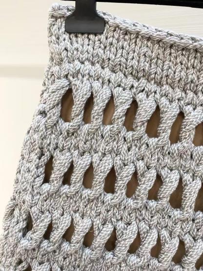 CHNEL Cutout Galaxy Gray Knit Half Skirt