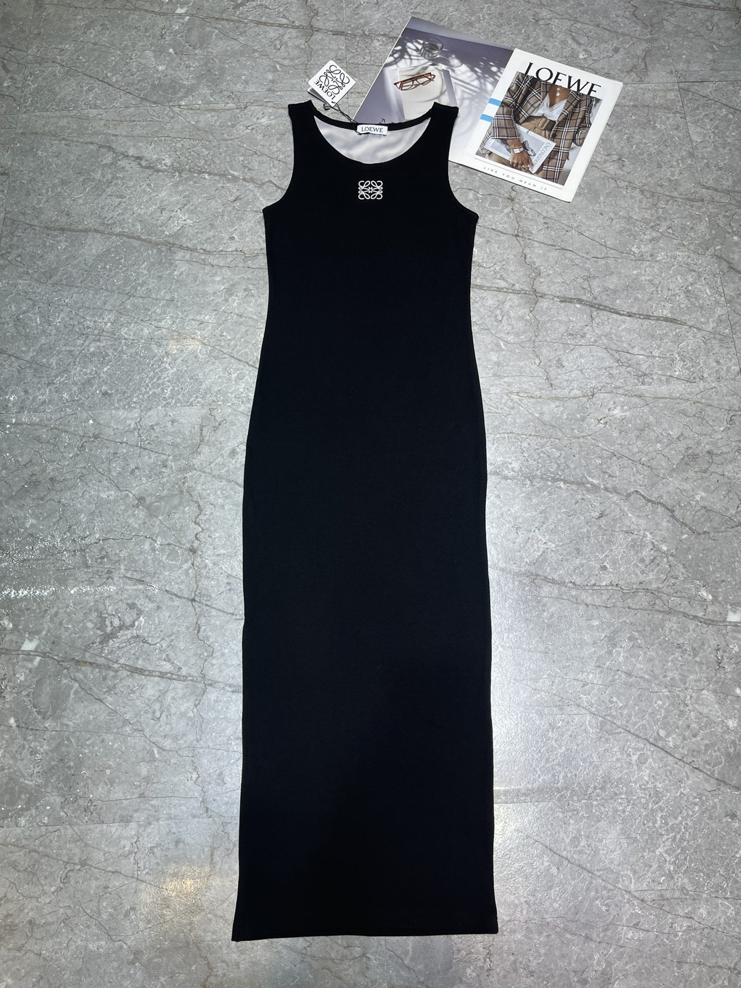 LOE Embroidered Sleeveless Vest Slim Fit Dress